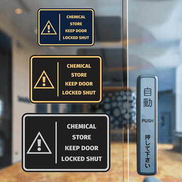 Signs ByLITA Classic Framed Chemical Store Keep Door Locked Shut Door or Wall Sign Easy Installation | Health And Safety | Building And Hospitality Signs
